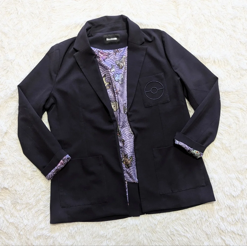 Blackmilk Pokemon Ghost Type Lined Dark Purple Blazer AUS 16 - Picture 5 of 14